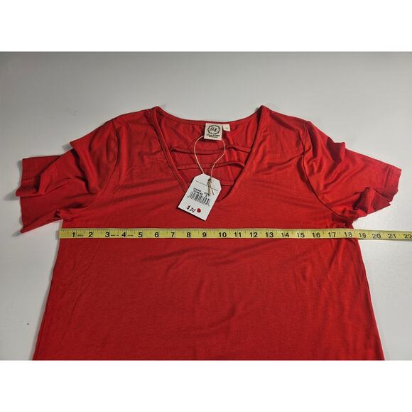 NWT Grace and Emma botique orange size small blouse soft stretch - Picture 6 of 6